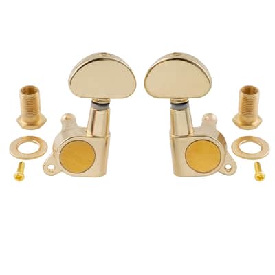 3R3L 15:1 Ratio Full Sealed Machine Heads Tuners Tuning Pegs Keys with Half Moon Button for Acoustic Electric Guitar, Gold image 4