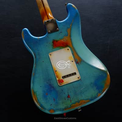 Fender Stratocaster Daphne Blue/Pelham Blue Tex-Mex Made in USA Medium Relic Aged RARE image 4