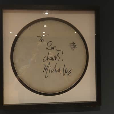 RARE Ludwig Vistalite Orange Drum Kit Owned by Michael Lee (Page & Plant) SIGNED - Delivery Available imagen 2