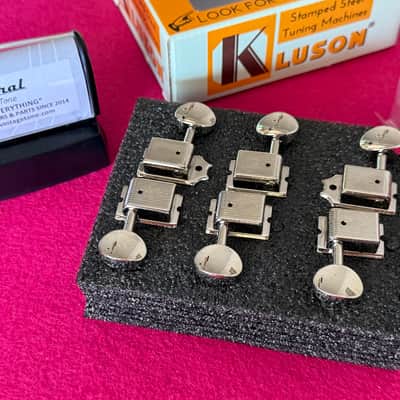 Kluson Vintage Guitar tuners single line for Fender ®️ Guitars / Left handed moldel - Nickel image 4