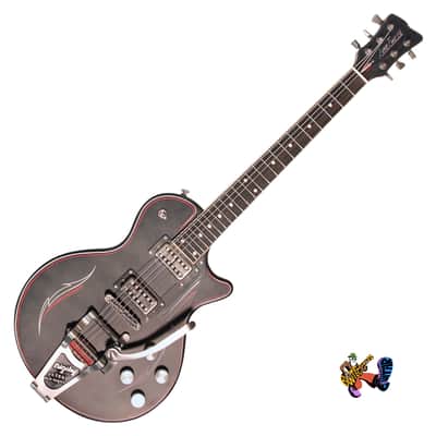 James Trussart Deville 2025 Satin Black Pinstripe Metal Bigsby B7 image 3