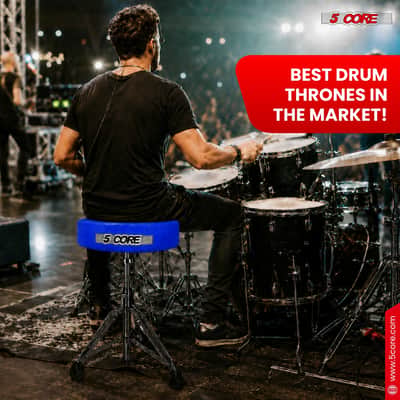 5 Core Drum Throne w 4.5" Padded Stool Adjustable Drummer Chair image 8