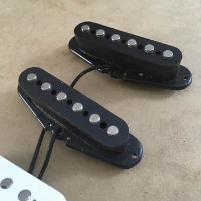 Rare Vintage Complete HSS Strat Pickup Set Natural Relic Humbucker Ceramic Pups MIJ Style image 6