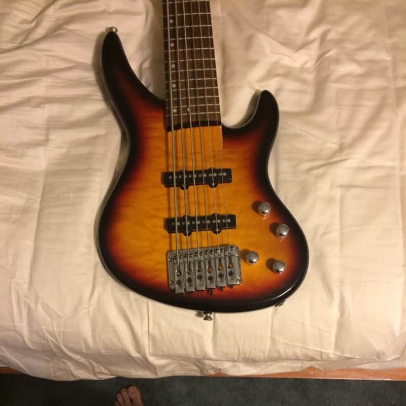 Brownsville 6 String Electric Bass UB600 6-String Bass Sunburst image 1