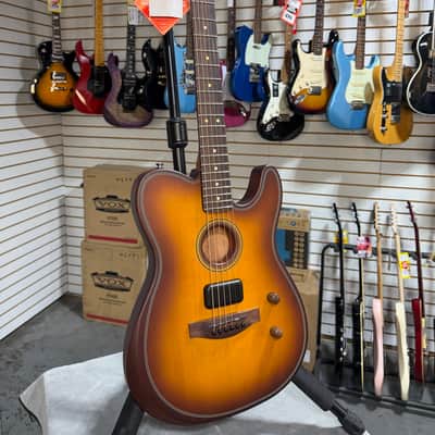 Fender Acoustasonic Standard Telecaster Acoustic-electric Guitar - Honey Burst & PLEK*D #048 image 4