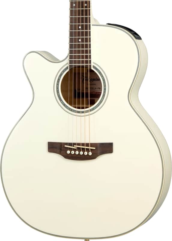 Takamine GN37CE Left-Handed Grand Concert Acoustic-Electric Guitar, Solid Spruce Top, Pearl White image 1