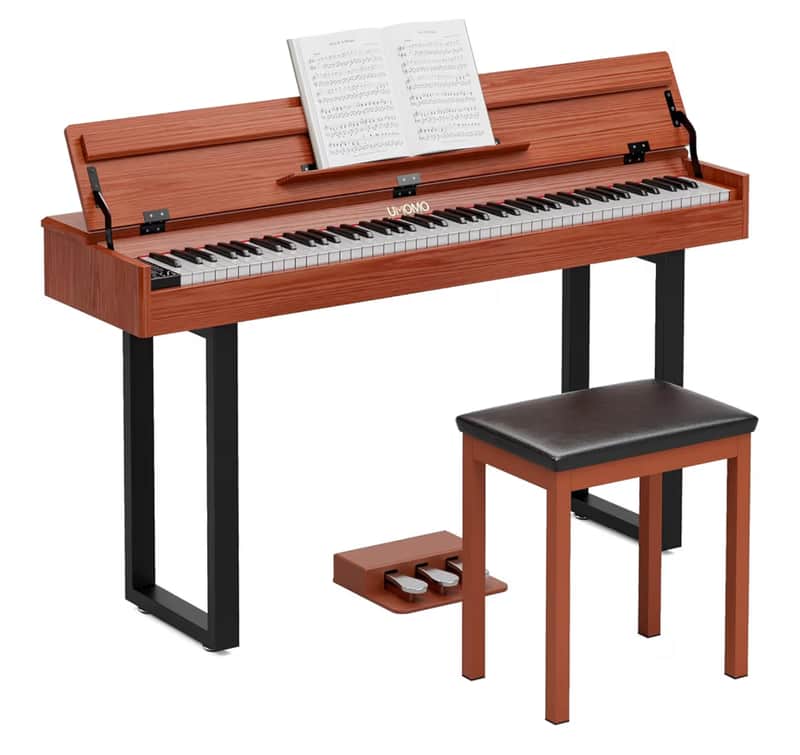 88 Key Weighted Keyboard Piano with Thick Triangular Metal Stand Beginner Digital Piano Full Size Heavy Hammer Weighted Action Electric Piano Keyboard with Bluetooth & MIDI Black image 1