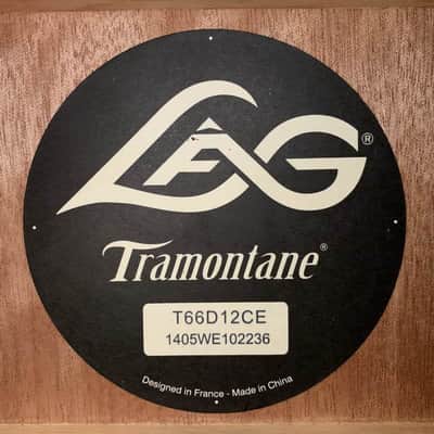 LAG 12 String Acoustic Electric Guitar, Spruce Plywood Top Body, Mahogany Neck, Rosewood Fingerboard image 7