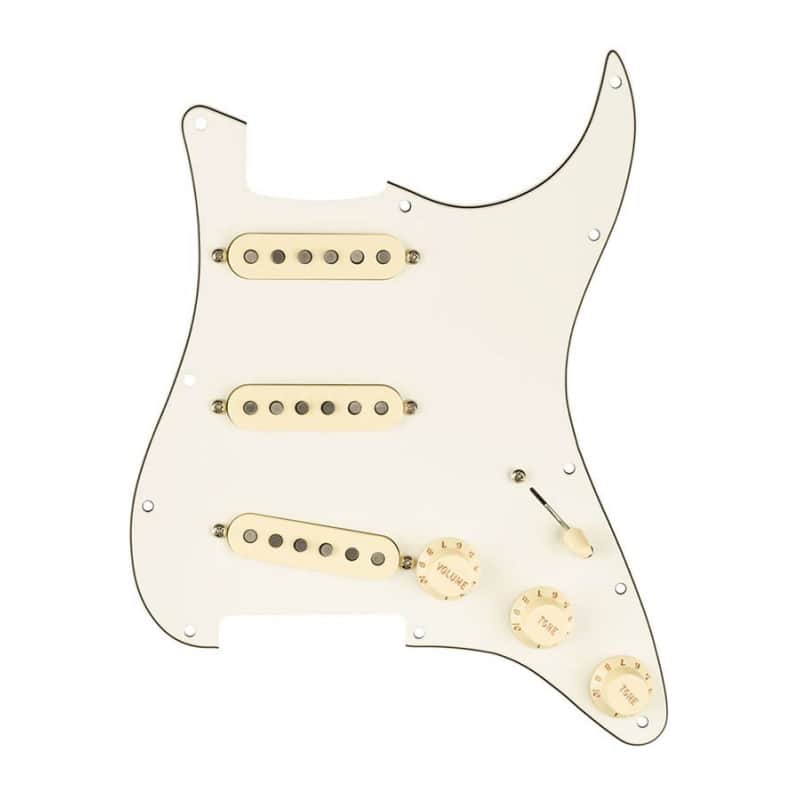 Pickguard Parchment Fender® pre-cablé SSS 11H pour Strat®, micros TEXAS SPECIAL image 1