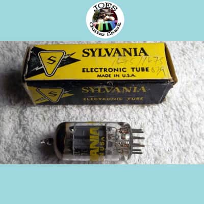 60's Sylvania 12AX7 12AX7A 7025 ECC83 "Yellow Label" USA Ribbed Plate Strong Tubes 1675/1675 of 1600 = 102% Excellent! #039 image 1