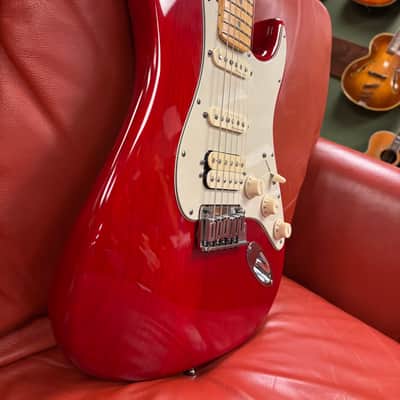 2000 Fender American Deluxe Fat Stratocaster HSS with Maple Fretboard Crimson Transparent image 6