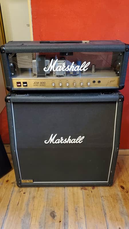 Marshall JCM 800 Lead Series Model 2204 50-Watt Master Volume Mk2 4x12" Guitar Amp Half Stack 1980s image 1