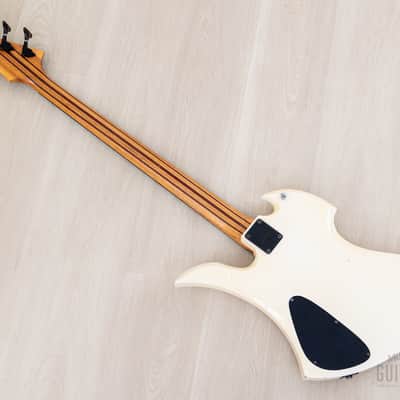 1989 BC Rich Mockingbird Bass MB-857 Vintage PJ Bass Snow White, Japan image 13