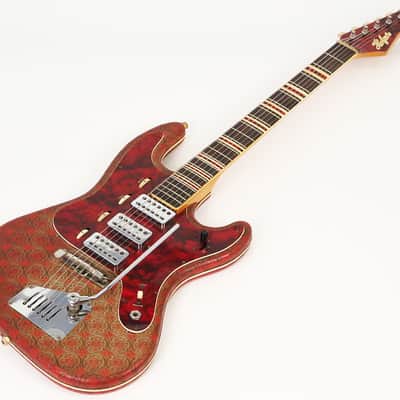1964 Hofner Galaxy 176 Electric Guitar - Super Rare Red & Gold Vinyl Body with 3 Staple Pickups! image 2