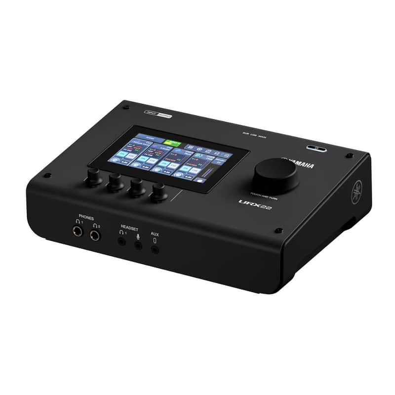 Yamaha URX22 4x2 USB-C Audio Interface with 32-Bit 192 kHz and Touchscreen DSP (Black Finish) image 1