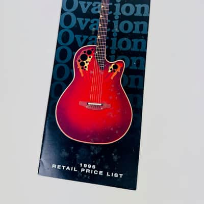 Ovation Price List 1996 image 1