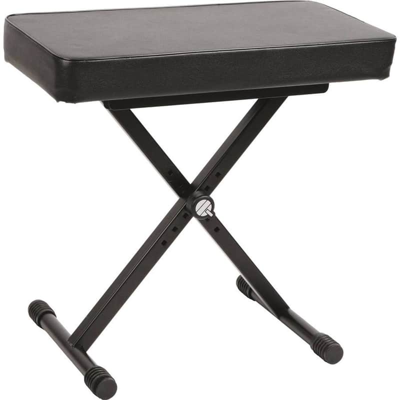QUIK LOK - BX14 Adjustable Keyboard Bench - Heavy Duty X-Braced Steel Piano Seat with Extra Thick High Density Foam Cushion, Foldable Portable Design for Musicians, Black image 1