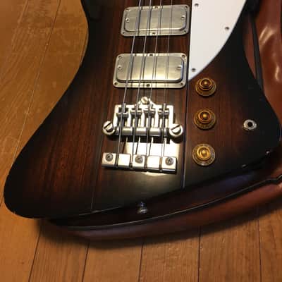 Greco TB 750 Thunderbird bass 1990 Tobacco burst classic MIJ with original leather gigbag image 2