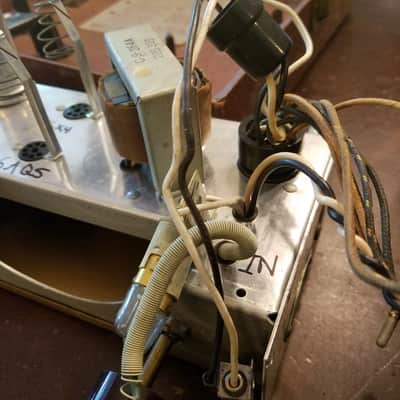 RCA Mono 6AQ5 tube amp project, cab, 5x7" AlNiCo speaker 1953 Brown and Tan image 8