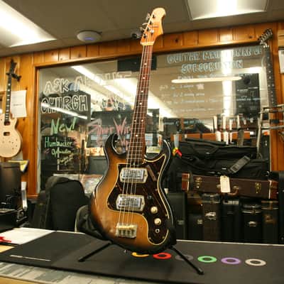 Maxitone 4-String Vintage Bass Made in Japan Pre-Ibanez Twin Pickup Early 1960s - Sunburst image 3