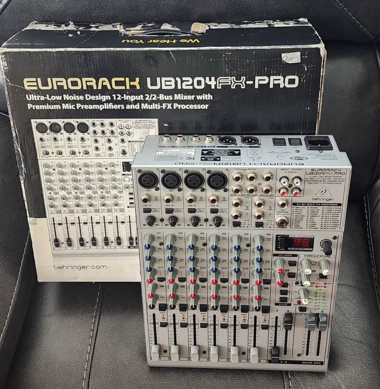 Behringer Eurorack UB1204FX-Pro 12-Input 2/2-Bus Mixer 2000s - Silver image 1
