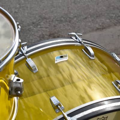 Vintage Ludwig Yellow Vistalite, Super Clean "Bonham" sizes: 14, 16, 18, 26 image 8