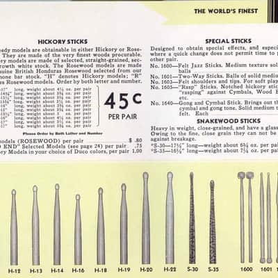 Leedy Model 20 Drum Sticks 1933 - Natural with Lacquer image 3