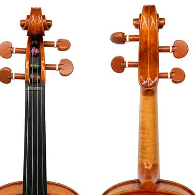 4/4 Handmade Strad Violin Outfit Italian Spruce Flamed Maple Tonica Aubert image 4