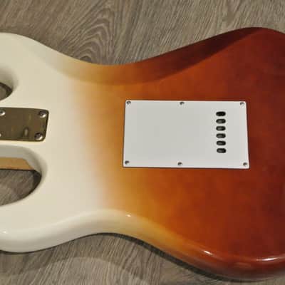 1980's Lotus L640 Stratocaster - Wild Tri-Color Shaded Finish with Gold Hardware + Brass Nut image 8