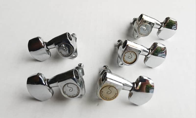 1970's Vintage Schaller 3x3 Guitar Tuners Set of 5 image 1