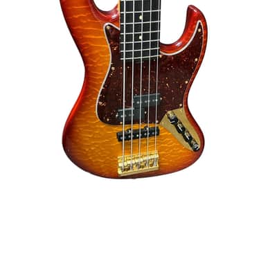 Sadowsky NYC 5 PJ, Honeyburst Flame, Ebony Fingerboard, Very Good Condition image 4