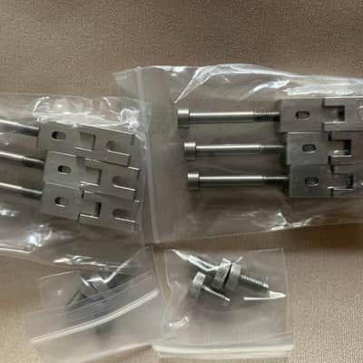 1 Set Stainless Steel Guitar Tremolo Bridge Saddles with Fine Tuning Screws image 2