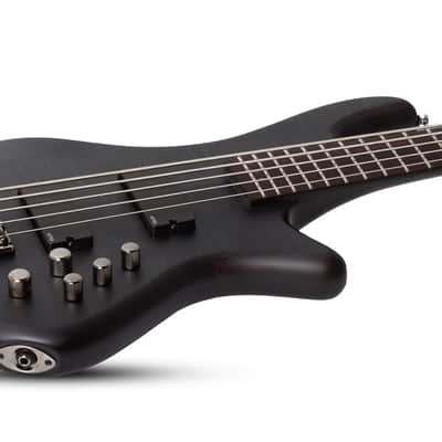 Schecter Stiletto Studio-5 Electric Bass. See-Thru Black Satin (STBLS) image 13