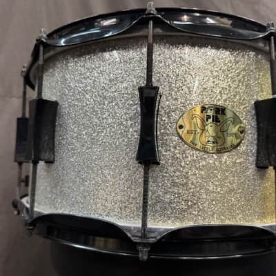 Pork Pie Little Squealer 8x14" Maple Snare Drum 2007 - 2010 - Silver Sparkle with Black Hardware image 2
