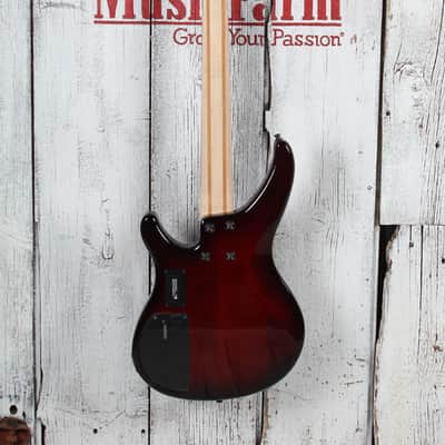 Yamaha TRBX604FM 4 String Electric Bass Guitar Flame Maple Top Dark Red Burst image 6