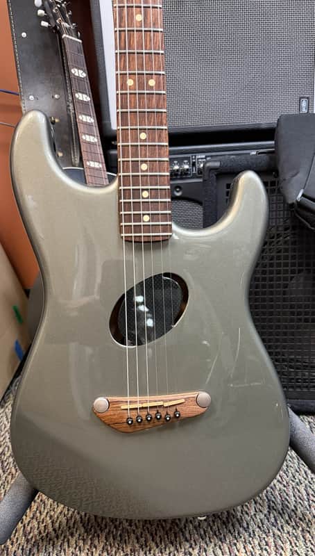 2002 Fender Acoustasonic Stratocaster Gray MIM Complete with Paperwork & Gig Bag image 1