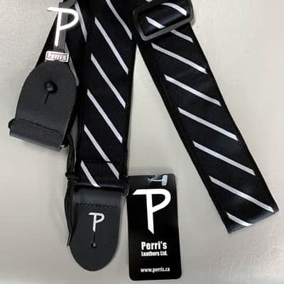 Black Guitar Strap, Perri’s Leathers Jacquard, Model TWS-7602 image 4