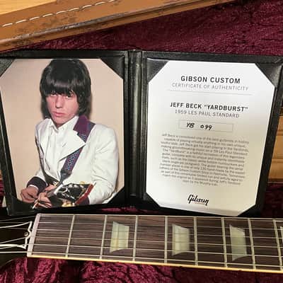 Gibson Jeff Beck "Yardburst" 59 Les Paul Standard Electric Guitar - Dark Cherry Sunburst image 8