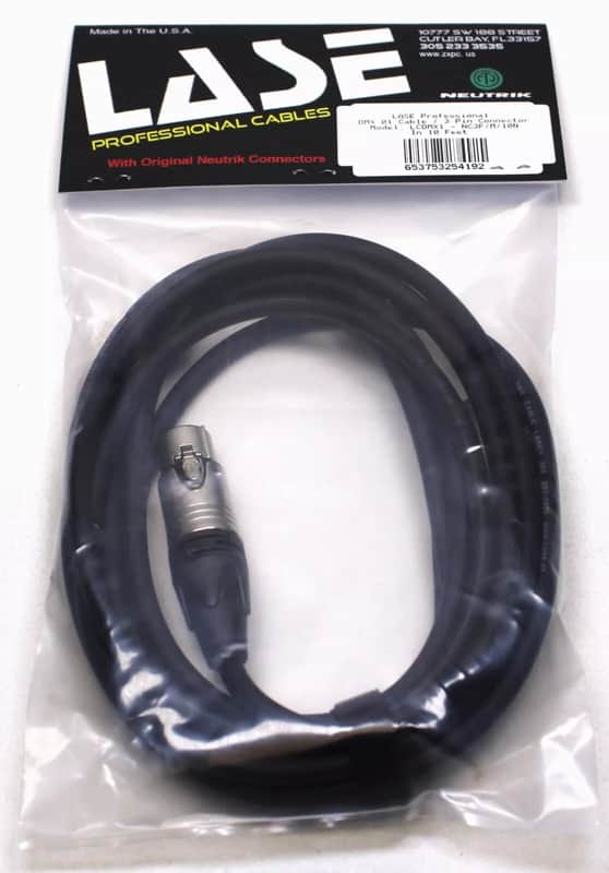 LASE 10 Ft DMX Lighting Cable W/ NEUTRIK NC3MXX 3-Pin XLR Male to NC3FXXX Female image 1