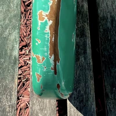 JVG - P Bass Body JB ROUTED ALDER WOOD GREEN Pearl Mist Patina Lacquer Thin Skin finish with AGED PICKGUARD included JVGuitars Reborn Old image 9