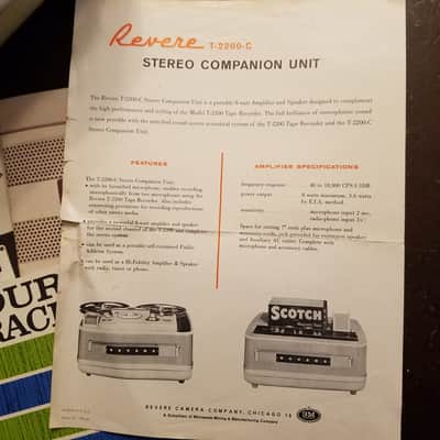 Revere T-2200-C EL84 8 Watt Mono Tube Amp, alnico speaker, and cabinet: Stereo Companion 1961 - Beige plastic and silver image 11