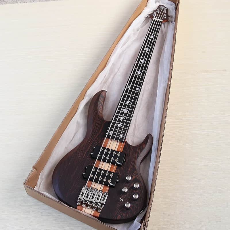 Custom 5 String Bass, Solid Wenge Wood Body, Maple Neck Through image 1