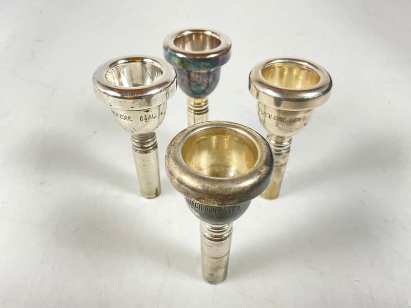 Save 53%! 4 Used Bach Trombone Mouthpieces for $85
