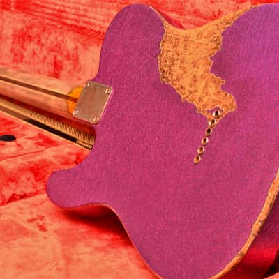 American Fender Custom Telecaster 2017 Magenta Sparkle Heavy Relic Lindy Fralins image 12