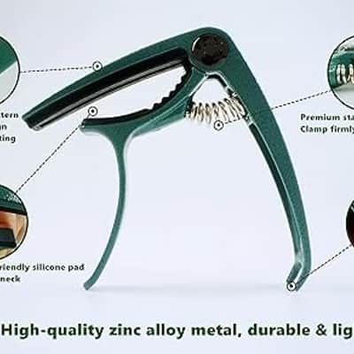 Guitar Capo, Lightweight Zinc Alloy Capo for Acoustic and Electric Guitars, Bass, Mandolin, Banjo, Ukulele(Dark Green) image 3