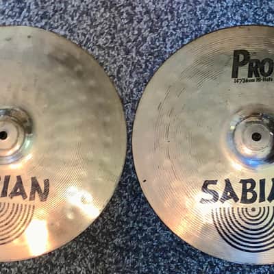 Sabian pro 14" inch Hi-Hat Cymbals (Pair) 2002 - 2018 - Brilliant image 1