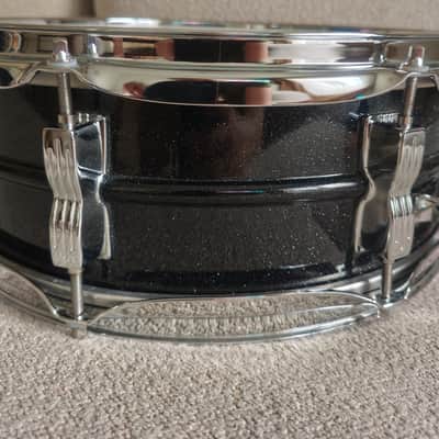 Ludwig LM404 Acrolite 5x14" 8-Lug Aluminum Snare Drum with Black/White Badge 1994 - 2012 - Black Galaxy image 6