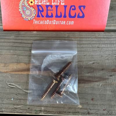 Real Life Relics Aged Tele and Bass Bridge Mounting Screws Gold Pack of 4    [BF1]