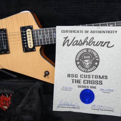 Washburn Boogie Street Guitars Limited The Cross Dimebag Darrell Signature Flame Maple Top Natural 2004 w/OHSC (Artist Owned) image 11