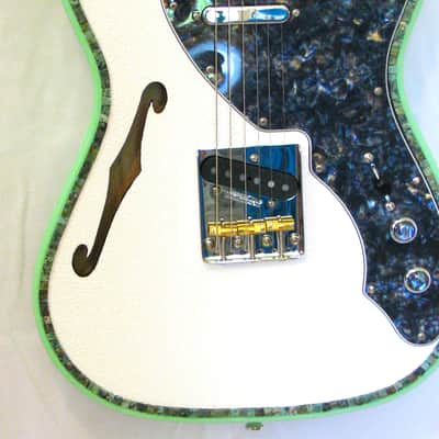 Custom Designed & Crafted - Surf Green Tele Thinline style/African Turquoise Stones - RSG Serial #058 2024 image 7